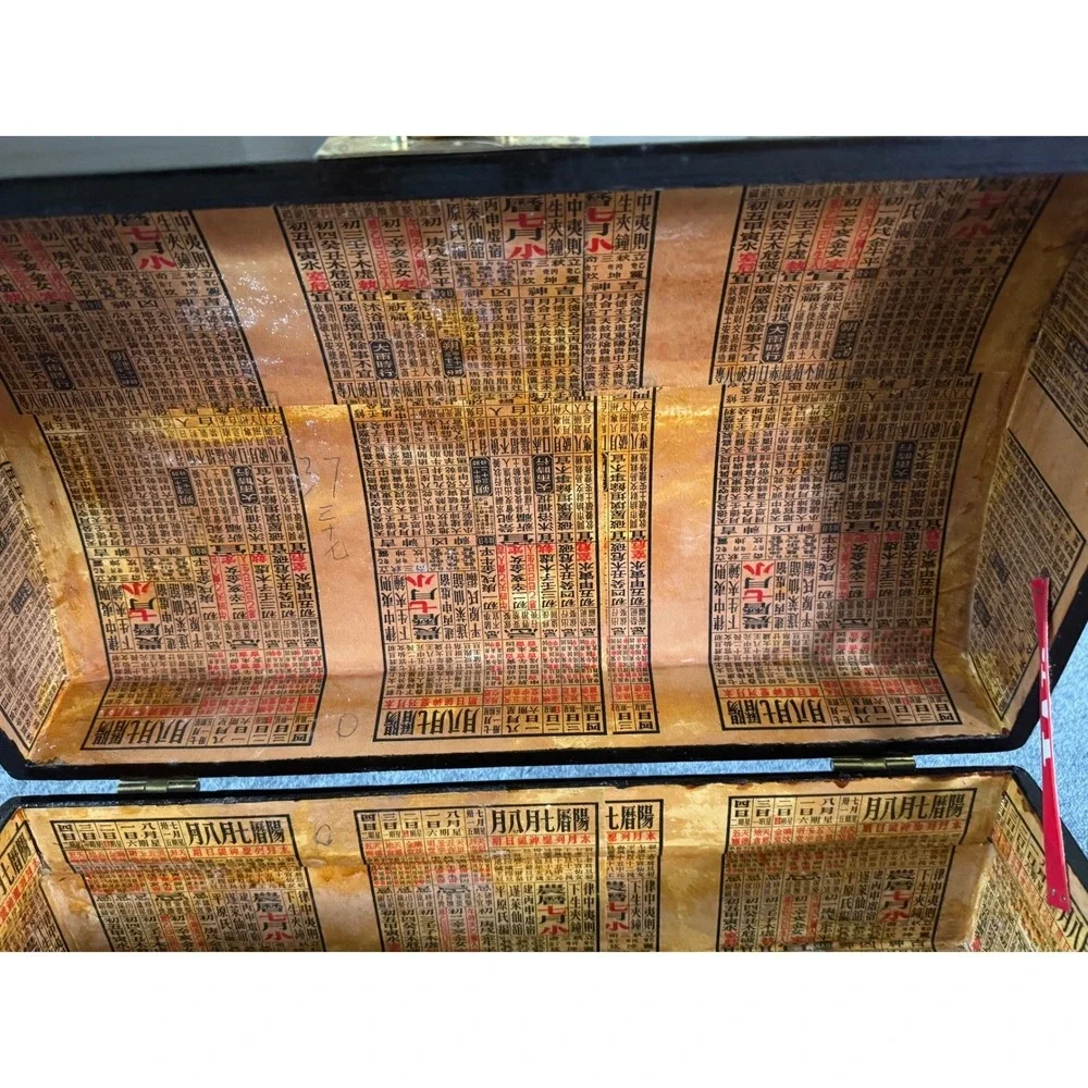 Vintage Japanese Chinese Lacquer Jewelry Box‎ Horse Scene Brass Lock